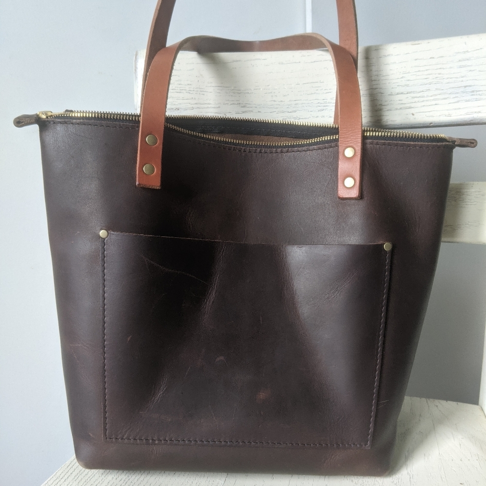 Portland Leather Goods medium zip tote